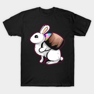 Easter Bunny Carrying A Basket With Easter Egg. Easter T-Shirt